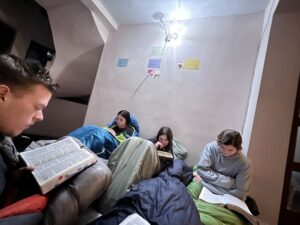 Every night for the past 2 months a group of us have sat on two extra mattresses in a hallway, squeezed tightly together ready a book of the bible a night. It has been a time of sacrificing sleep and time doing other things, and just a time of doing something radical for the father. This time has been filled with countless of jokes, moving to let people through and sleeping people. Oh how I am always going to remember the sound Matt's voice reading in the king james version. 